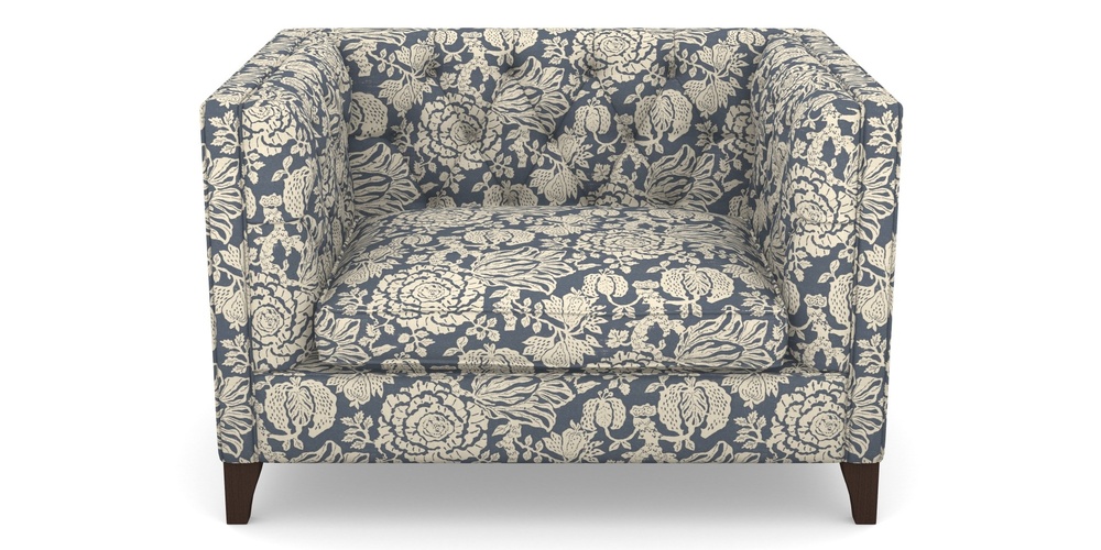 Product photograph of Haresfield Snuggler In V A Brompton Collection - Flowering Kale - Midnight Blue from Sofas and Stuff Limited