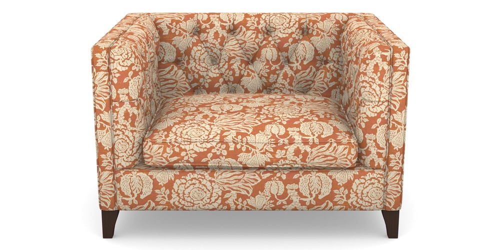 Product photograph of Haresfield Snuggler In V A Brompton Collection - Flowering Kale - Terracotta from Sofas and Stuff Limited