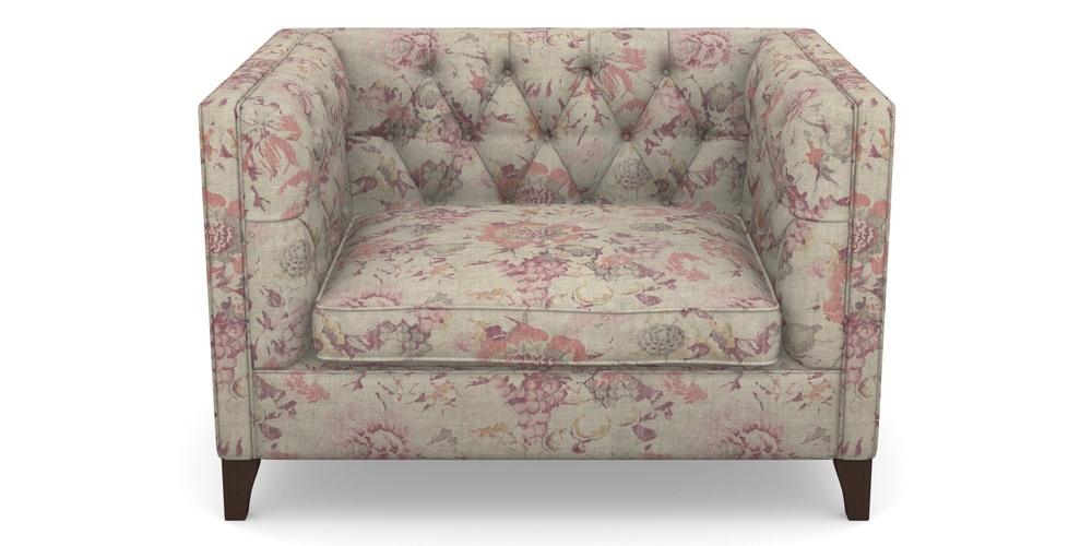 Product photograph of Haresfield Snuggler In Floral Linen - Faith Antique Sangria from Sofas and Stuff Limited