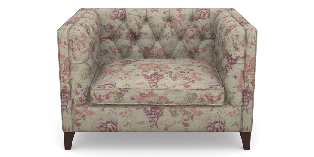 Product photograph of Haresfield Snuggler In Floral Linen - Faith Rose Quartz from Sofas and Stuff Limited