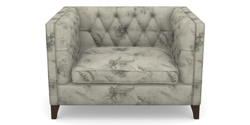 Product photograph of Haresfield Snuggler In Floral Linen - Lela Mystery Oat Sepia from Sofas and Stuff Limited