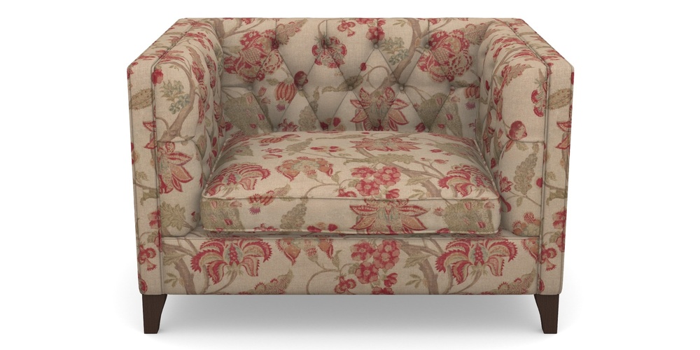 Product photograph of Haresfield Snuggler In Floral Linen - Indienne T Rosso from Sofas and Stuff Limited