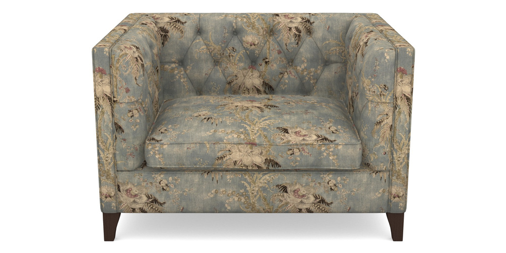 Product photograph of Haresfield Snuggler In Floral Linen - Zefferino Danish Girl from Sofas and Stuff Limited