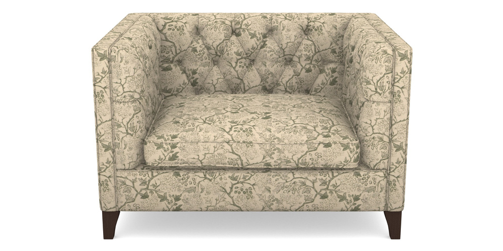 Product photograph of Haresfield Snuggler In Rhs Collection - Gertrude Jekyll Linen Cotton Blend - Green from Sofas and Stuff Limited