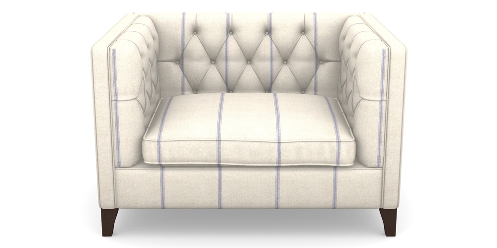 Product photograph of Haresfield Snuggler In Grain Sack Stripe - Blue from Sofas and Stuff Limited