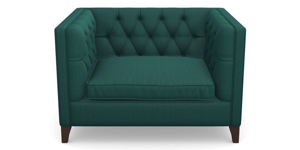 Product photograph of Haresfield Snuggler In House Velvet - Peacock from Sofas and Stuff Limited