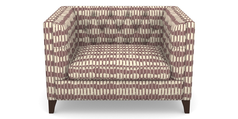 Product photograph of Haresfield Snuggler In V A Brompton Collection - Ikat - Cacao from Sofas and Stuff Limited