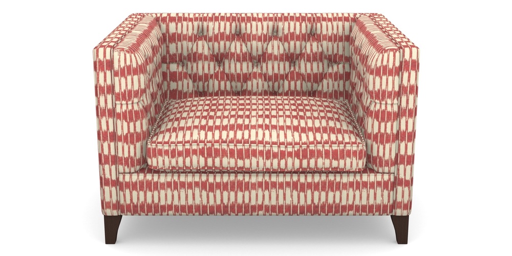 Product photograph of Haresfield Snuggler In V A Brompton Collection - Ikat - Chilli from Sofas and Stuff Limited