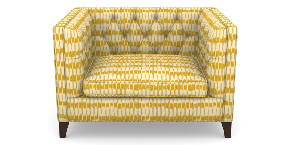 Product photograph of Haresfield Snuggler In V A Brompton Collection - Ikat - Corn from Sofas and Stuff Limited