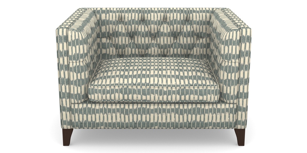 Product photograph of Haresfield Snuggler In V A Brompton Collection - Ikat - Pebble from Sofas and Stuff Limited