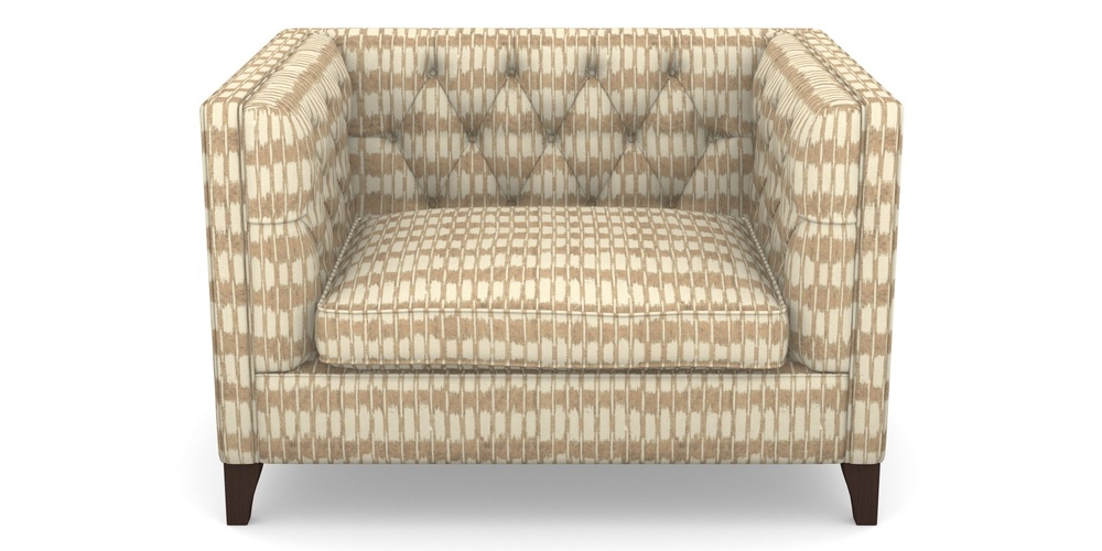 Product photograph of Haresfield Snuggler In V A Brompton Collection - Ikat - Assam Tea from Sofas and Stuff Limited