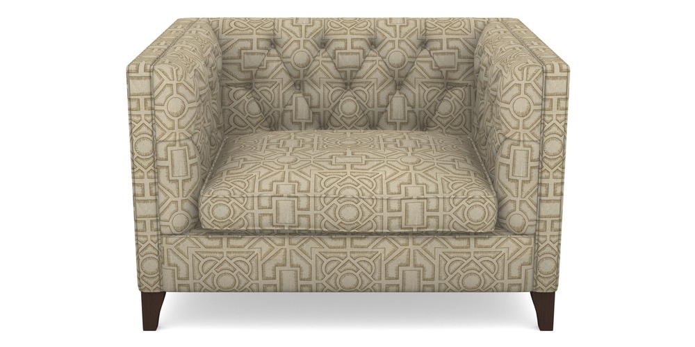 Product photograph of Haresfield Snuggler In Rhs Collection - Large Knot Garden Linen - Gold from Sofas and Stuff Limited