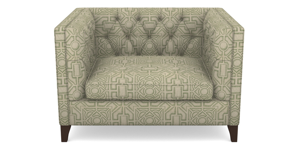 Product photograph of Haresfield Snuggler In Rhs Collection - Large Knot Garden Linen - Green from Sofas and Stuff Limited