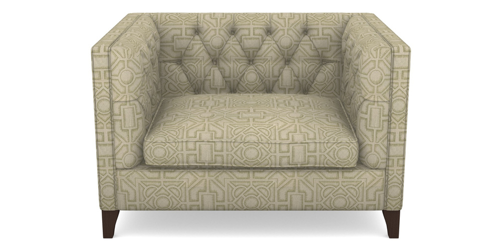 Product photograph of Haresfield Snuggler In Rhs Collection - Large Knot Garden Linen - Olive from Sofas and Stuff Limited