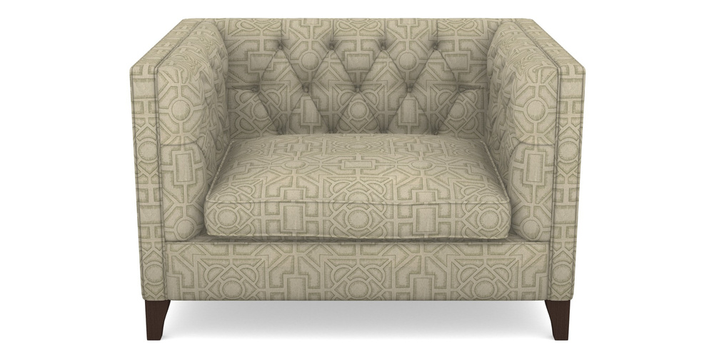 Product photograph of Haresfield Snuggler In Rhs Collection - Large Knot Garden Linen - Pistachio from Sofas and Stuff Limited