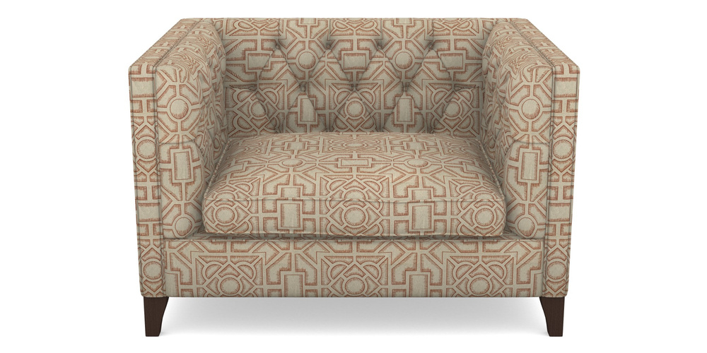 Product photograph of Haresfield Snuggler In Rhs Collection - Large Knot Garden Linen - Terracotta from Sofas and Stuff Limited