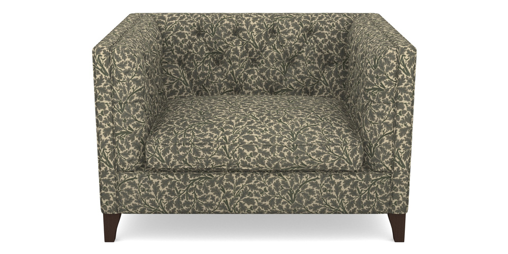 Product photograph of Haresfield Snuggler In V A Drawn From Nature Collection - Oak Tree - Dark Green from Sofas and Stuff Limited