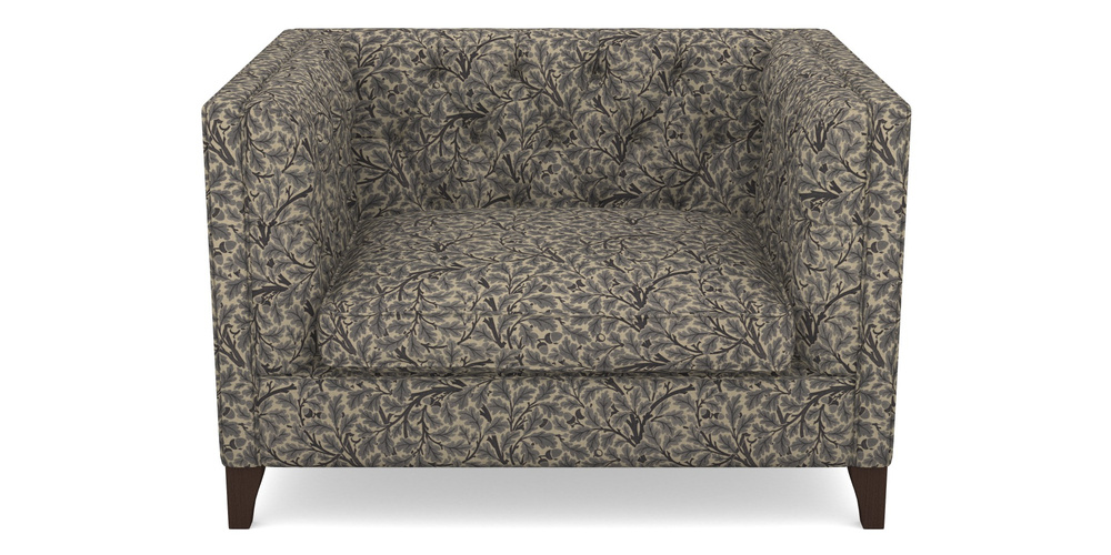 Product photograph of Haresfield Snuggler In V A Drawn From Nature Collection - Oak Tree - Navy from Sofas and Stuff Limited