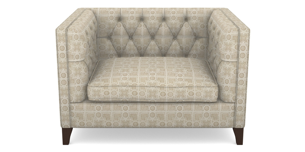 Product photograph of Haresfield Snuggler In Rhs Collection - Small Knot Garden Cotton Weave - Gold from Sofas and Stuff Limited