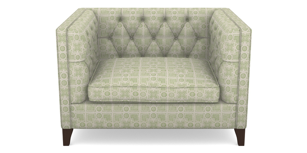 Product photograph of Haresfield Snuggler In Rhs Collection - Small Knot Garden Cotton Weave - Green from Sofas and Stuff Limited