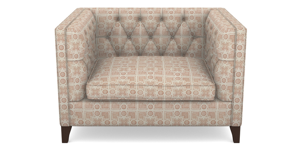 Product photograph of Haresfield Snuggler In Rhs Collection - Small Knot Garden Cotton Weave - Terracotta from Sofas and Stuff Limited