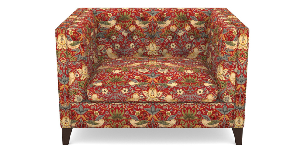 Product photograph of Haresfield Snuggler In William Morris Collection - Strawberry Thief - Crimson Slate from Sofas and Stuff Limited