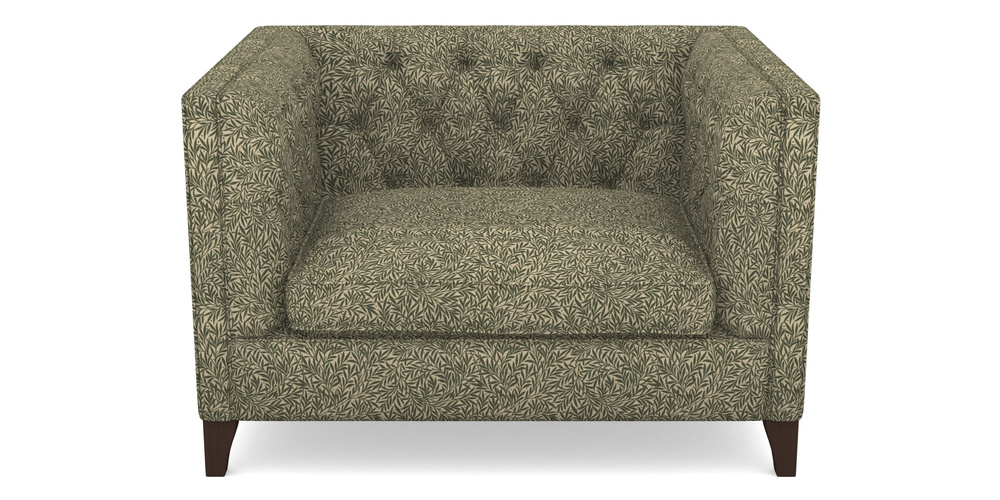 Product photograph of Haresfield Snuggler In V A Drawn From Nature Collection - Willow - Dark Green from Sofas and Stuff Limited