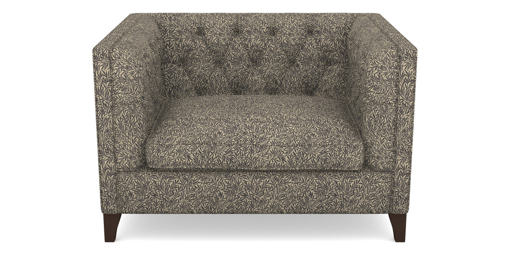 Product photograph of Haresfield Snuggler In V A Drawn From Nature Collection - Willow - Navy from Sofas and Stuff Limited