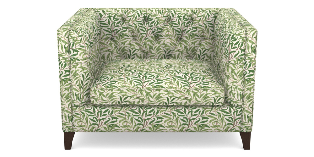 Product photograph of Haresfield Snuggler In William Morris Collection - Willow Boughs - Leaf Green from Sofas and Stuff Limited