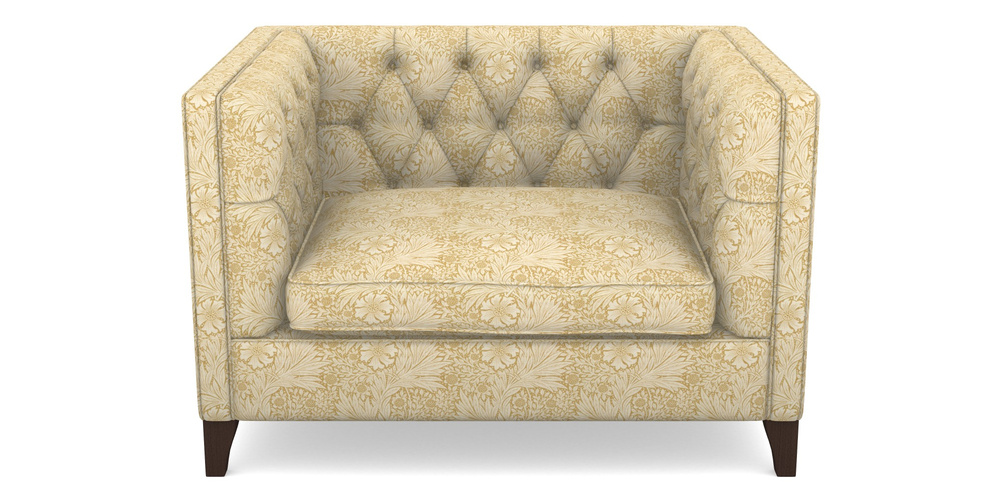 Product photograph of Haresfield Snuggler In William Morris Collection - Marigold - Lichen Cowslip from Sofas and Stuff Limited