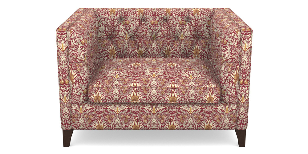 Product photograph of Haresfield Snuggler In William Morris Collection - Snakeshead - Claret Gold from Sofas and Stuff Limited