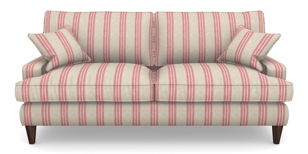 Product photograph of Ingleborough 4 Seater Sofa In Cloth 18 Stripe Bengal - Cranberry from Sofas and Stuff Limited