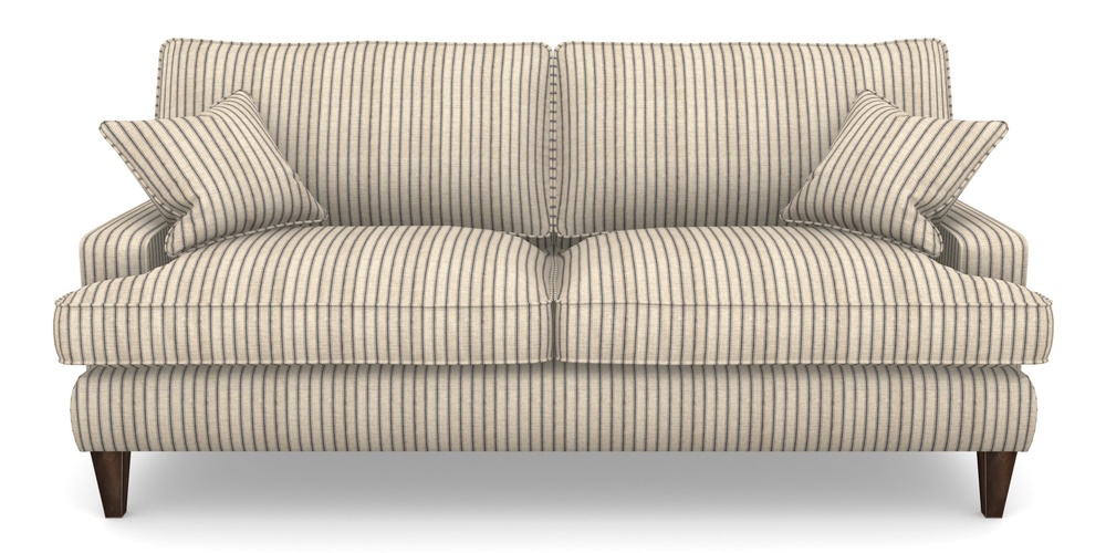 Product photograph of Ingleborough 4 Seater Sofa In Cloth 18 Stripe Ticking - Bible Black from Sofas and Stuff Limited