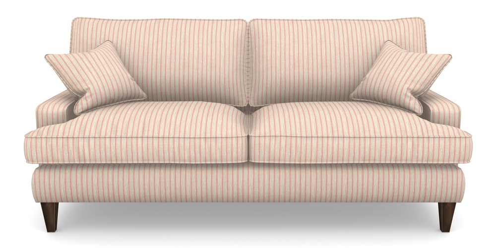 Product photograph of Ingleborough 4 Seater Sofa In Cloth 18 Stripe Ticking - Cranberry from Sofas and Stuff Limited