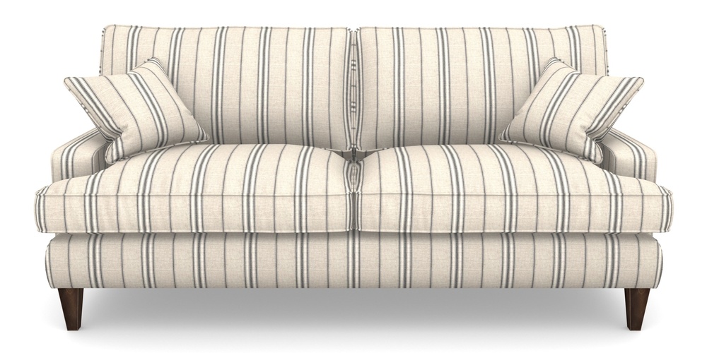 Product photograph of Ingleborough 4 Seater Sofa In Cloth 18 Stripe Regimental - Bible Black from Sofas and Stuff Limited