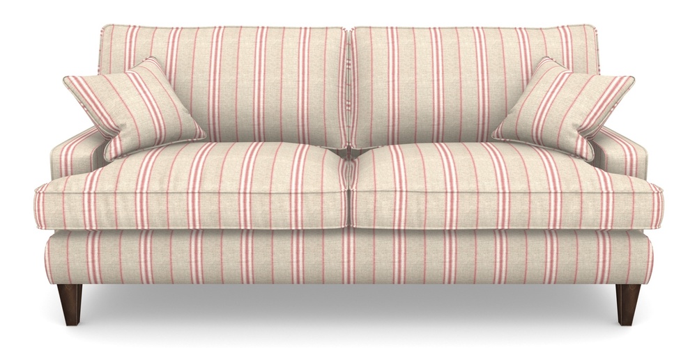 Product photograph of Ingleborough 4 Seater Sofa In Cloth 18 Stripe Regimental - Cranberry from Sofas and Stuff Limited