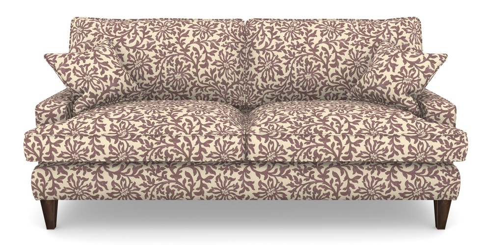 Product photograph of Ingleborough 4 Seater Sofa In V A Brompton Collection - Floral Scroll - Cacao from Sofas and Stuff Limited