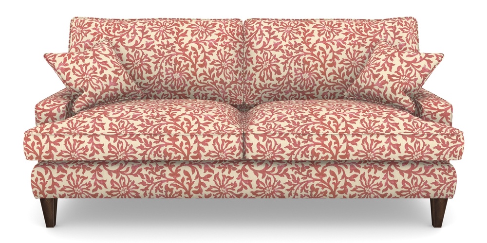 Product photograph of Ingleborough 4 Seater Sofa In V A Brompton Collection - Floral Scroll - Chilli from Sofas and Stuff Limited