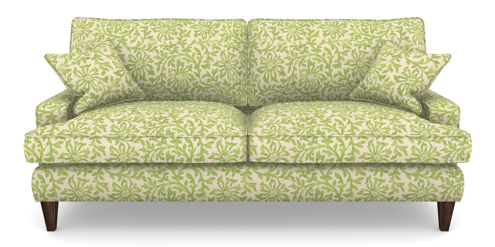 Product photograph of Ingleborough 4 Seater Sofa In V A Brompton Collection - Floral Scroll - Lime from Sofas and Stuff Limited