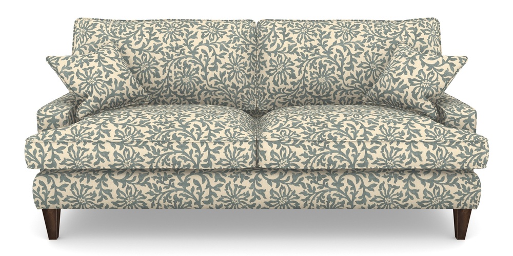 Product photograph of Ingleborough 4 Seater Sofa In V A Brompton Collection - Floral Scroll - Pebble from Sofas and Stuff Limited