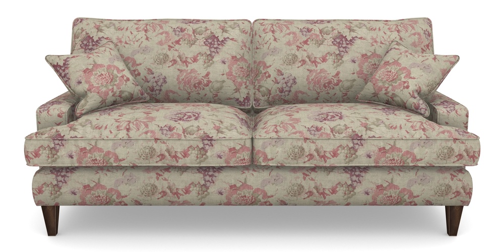 Product photograph of Ingleborough 4 Seater Sofa In Floral Linen - Faith Rose Quartz from Sofas and Stuff Limited