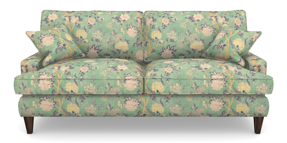 Product photograph of Ingleborough 4 Seater Sofa In Floral Linen - Even So Verde from Sofas and Stuff Limited