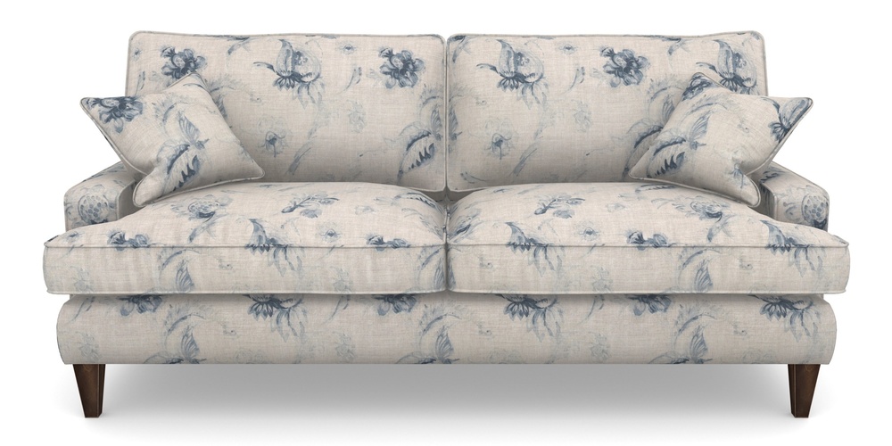 Product photograph of Ingleborough 4 Seater Sofa In Floral Linen - Lela Mystery Indigo from Sofas and Stuff Limited