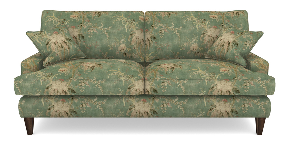 Product photograph of Ingleborough 4 Seater Sofa In Floral Linen - Zefferino Emerald from Sofas and Stuff Limited