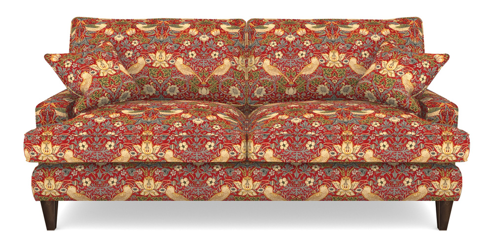 Product photograph of Ingleborough 4 Seater Sofa In William Morris Collection - Strawberry Thief - Crimson Slate from Sofas and Stuff Limited