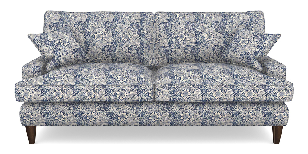 Product photograph of Ingleborough 4 Seater Sofa In William Morris Collection - Marigold - Indigo Linen from Sofas and Stuff Limited