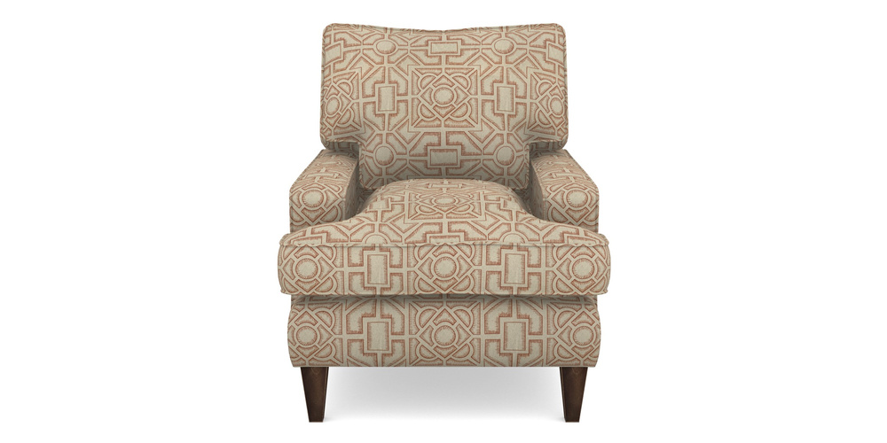 Product photograph of Ingleborough Chair In Rhs Collection - Large Knot Garden Linen - Terracotta from Sofas and Stuff Limited