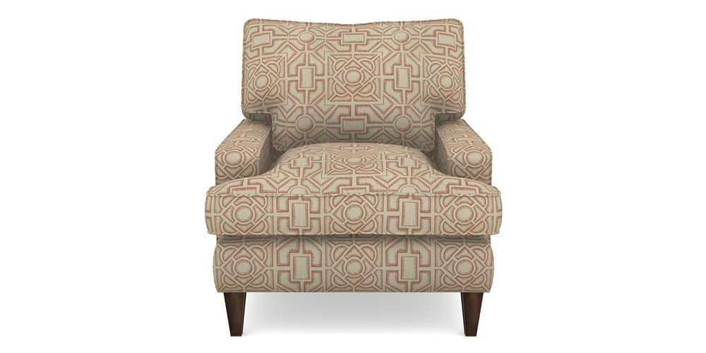 Product photograph of Ingleborough Gents Chair In Rhs Collection - Large Knot Garden Linen - Terracotta from Sofas and Stuff Limited