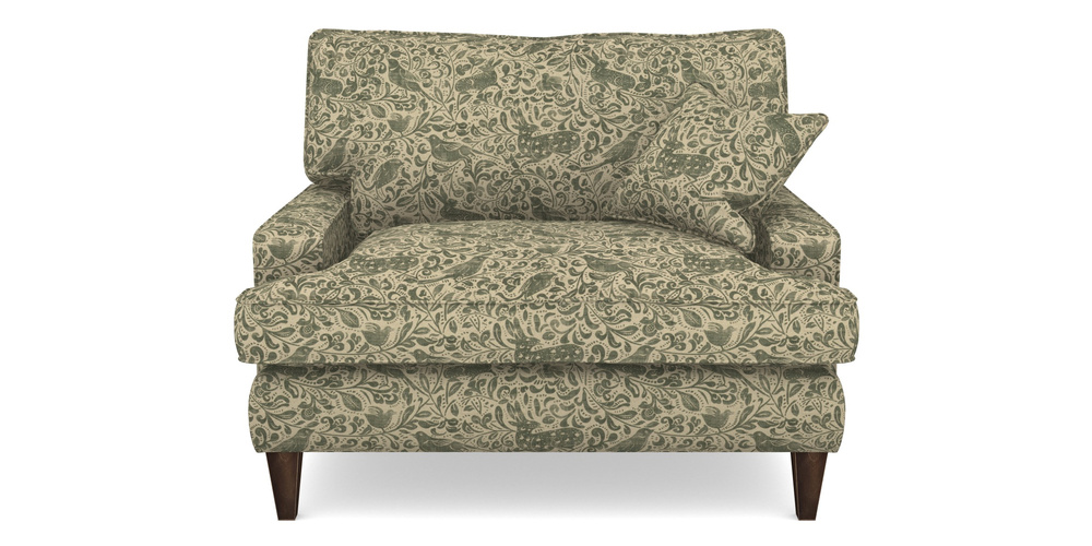 Product photograph of Ingleborough Snuggler In V A Drawn From Nature - Bird And Rabbit - Dark Green from Sofas and Stuff Limited