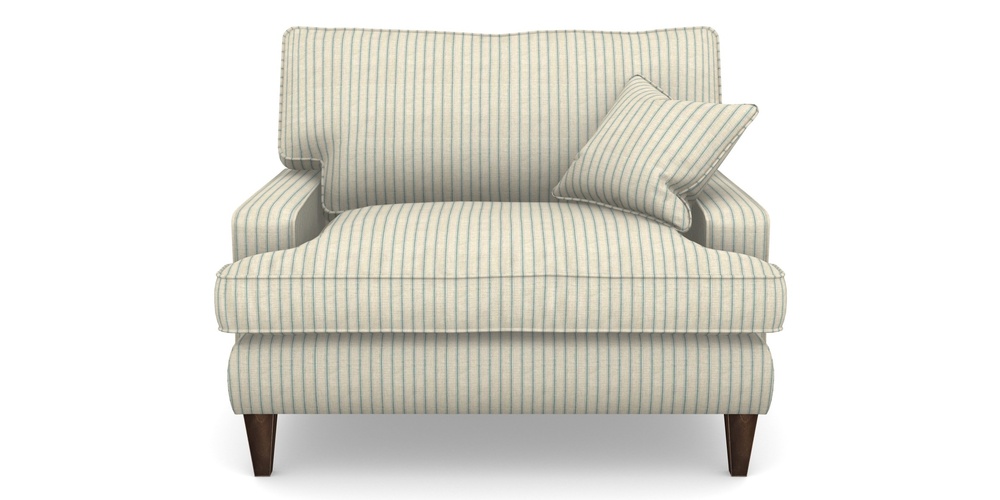 Product photograph of Ingleborough Snuggler In Cloth 18 Stripe Ticking - Basil from Sofas and Stuff Limited